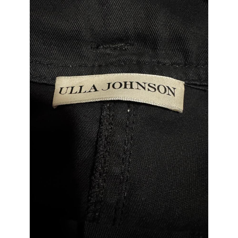 Ulla Johnson Gavin Belted Cotton Twill Shorts Black Contrast Stitch Size 6 - Picture 4 of 6